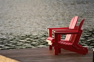 Red Sun Chairs on a Deck